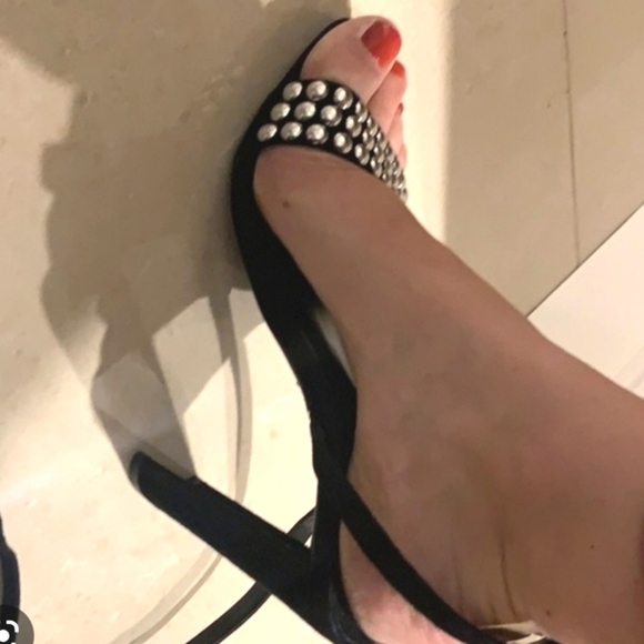 Tony Bianco shoes Sebastion black suede heels silver embellishment size 10 - Picture 17 of 17